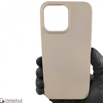 Kieto silikono 2 mm.storio dėklas - smėlio spalvos (Apple Iphone 14 Pro Max)